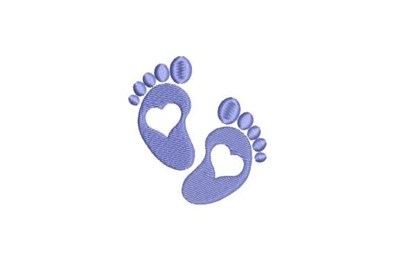 Adorable Baby Feet with Hearts Embroidery