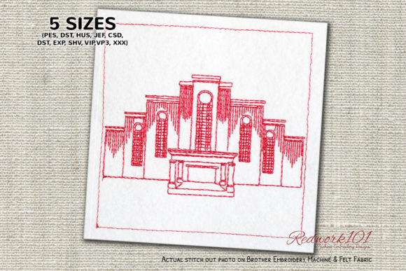 Albuquerque NM Temple Redwork Design