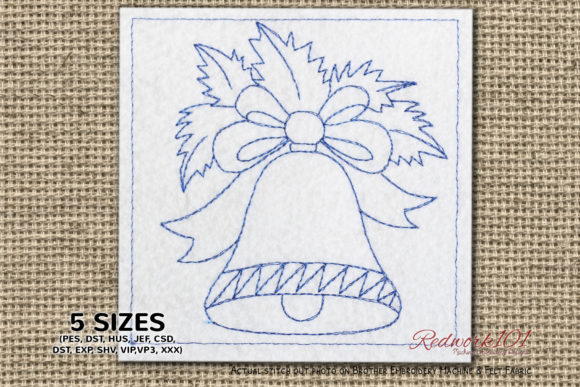 Big Christmas Bell Lineart for Boutique Apparel