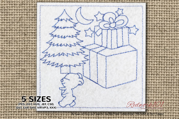 Charming Christmas Tree with Gift Box and Teddy