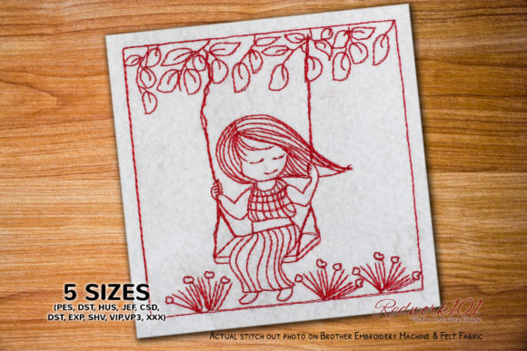 Charming Lovely Girl Shakes on a Swing Design