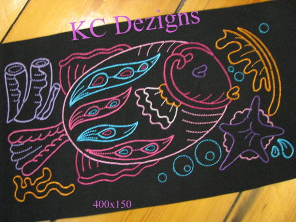 Colourline Fish 05: A Stylish Embroidery Design