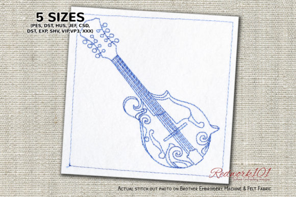 F-style Mandolin Bluework: A Versatile Embroidery Design