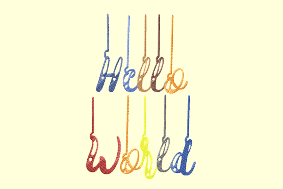 Hello World Lettering: A Charming Embroidery Design