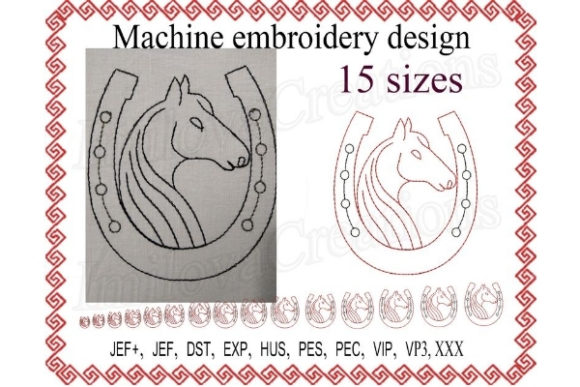 Horse with a Horseshoe: A Versatile Embroidery Design