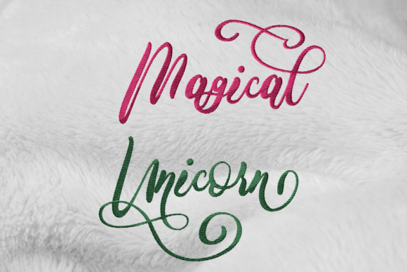Magical Unicorn Lettering: A Charming Embroidery Design