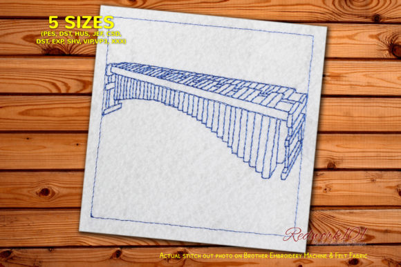 Marimba Musical Instrument Redwork Design