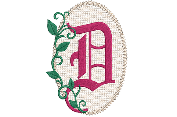 Olde English Monogram Letter D: A Festive Embroidery Gem