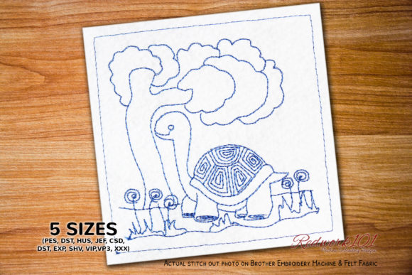 Review: Walking Cartoon Turtle Redwork