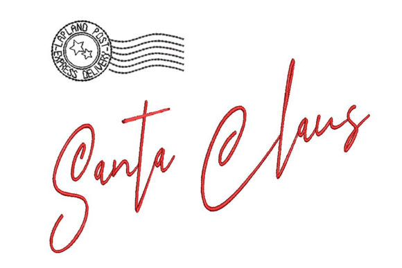 Santa Signature and Stamp: A Festive Embroidery Gem